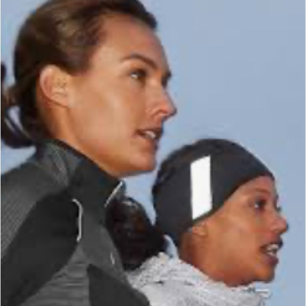 Athleta Black Reflective Stripe Beanie